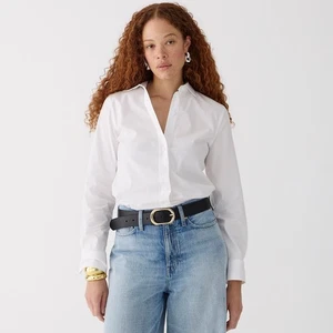 NWT!! J. CREW Wren Slim Shirt Stretch Cotton Poplin Solid White Buttondown 2 - Picture 1 of 14