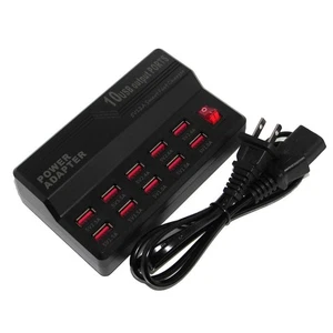 10 USB Output PORTS Fast Charger Power Adapter 5V 12A 50W With AC Wall Charger - Picture 1 of 10