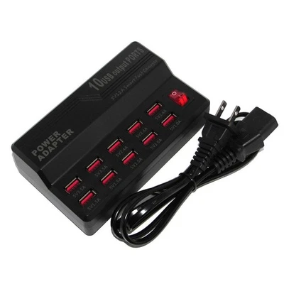 10 USB Output PORTS Fast Charger Power Adapter 5V 12A 50W With AC Wall Charger - Image 1 of 4