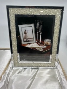 Oleg Cassini Crystal Diamond Picture Frame 5" X 7" Wedding Anniversary Gift NEW - Picture 1 of 6