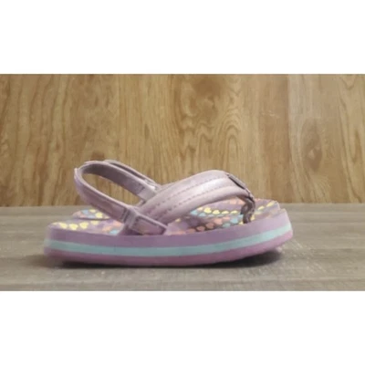 Сандалии-шлепанцы Reef Little Ahi для малышей размер 7 фиолетовые сердечки - Изображение 1 из 4
