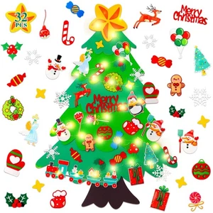 Felt Christmas Tree for Toddlers - 3.5 FT Wall Felt Christmas Tree for with L... - Foto 1 di 7
