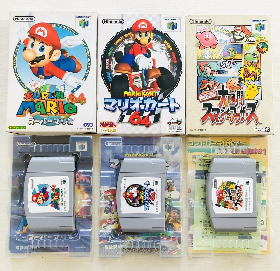NINTENDO 64 Super Mario 64 Mario Kart 64 Mario Story set of 3 import from Japan - Image 1 of 1