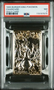 Charizard Pokemon Card Burger King 23K Gold Plated + COA Nintendo WOTC PSA 7 - Picture 1 of 4