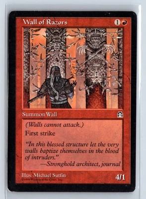 (3X) Wall of Razors Stronghold Uncommon – MTG Magic the Gathering Card - Image 1 of 4