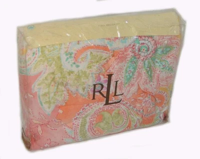 FALDA DE CAMA COMPLETA RALPH LAUREN JAMAICA CORAL CACHEMIRA NUEVA PRIMERA CALIDAD $135 Foto 1 de 4