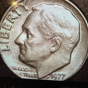 1977P Roosevelt Dime Errors Strike Thru L , Looks Double Strike On Observe. - Picture 1 of 3