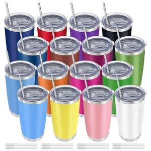 16 Pack Insulated Coffee Tumbler - 20oz Stainless Steel Double Wall Vacuum Tr... - Picture 1 of 7