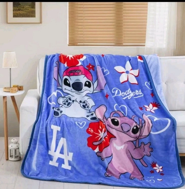 Cobertor duplo Stitch "Dodgers" "Raschel" 60'x80' frete grátis  - Imagem 1 de 1