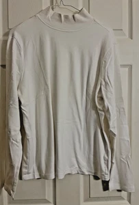 Laura Scott weißes Langarm angedeutetes Rollkragenoberteil 100 % Baumwolle Damen XL - Bild 1 von 5