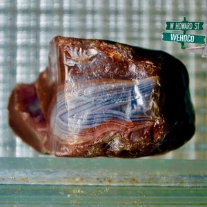 64g Lake Superior Agate Rough Adhesion Concentric Banding MN Gemstone LSA - Picture 1 of 8