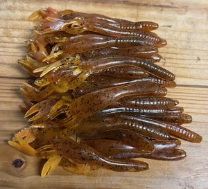 42ct 4 1/2" Motor Oil With Black Flake Craw Worm - Picture 1 of 2