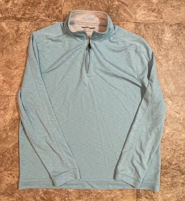 Johnston & Murphy Long Sleeve Teal 1/4 Zip Pullover Mens Size Large Shirt - Image 1 of 3