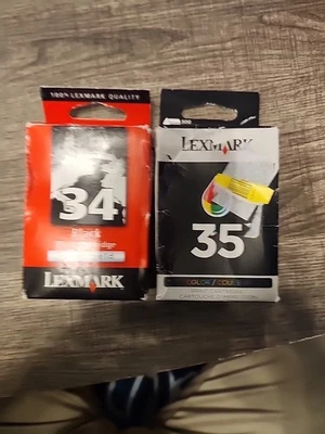 New Genuine Lexmark 34 35 2PK Ink Cartridges X Series X2500 Z Series Z1300 Z1310 - Image 1 of 3
