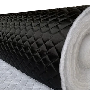 QUILTED FABRICS WATERPROOF BLACK 5 Meters Outdoor Material Dress Clothing 4OZ - Picture 1 of 4