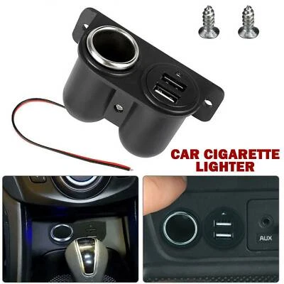 Dual USB DC 12V Car Cigarette Lighter Auxiliary Power Outlet Charger Adapter - Image 1 of 4