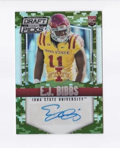 2015 Panini Prizm Draft Picks Autographs Prizms Camo #182 E.J. Bibbs /199 ISU - Picture 1 of 2