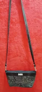 Brighton Snakeskin Embossed Clutch Crossbody Purse Handbag - Picture 1 of 4