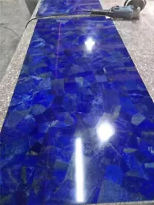 Blue Lapis Lazuli Dining Table Handmade Random Gemstone Bar Countertop Furniture - Picture 1 of 9