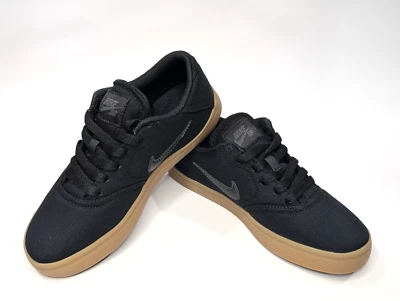 Nike SB Check Canvas (GS) Black/Gum Boy's Skate Shoes - Asst Sizes NB 905373-006 - Image 1 of 4