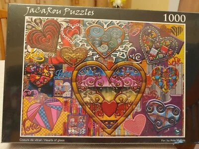 JaCaRou Jigsaw Puzzle 1000 Piece " Hearts of Glass " Anie Maltais - Image 1 of 2