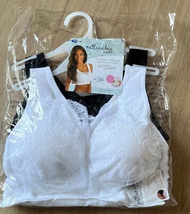 Pack of 2- BRAND NEW Milana Bra by Genie Size 24-26 (US size 2X) White & Black - Picture 1 of 11