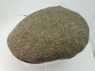Boné plano de tweed irlandês JONATHAN RICHARD BROWN HARRINGBONE (JORNALISTA DE GOLFE) - Imagem 1 de 4