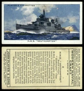 H.M.S Southampton #8 Modern Naval Craft 1939 John Player & Sons Card - Picture 1 of 1