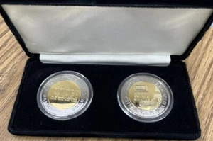 2000 New Year Nevada Palace V.I.P. Slot Machine Token Set of 2 Bi-metallic Coins - Picture 1 of 5