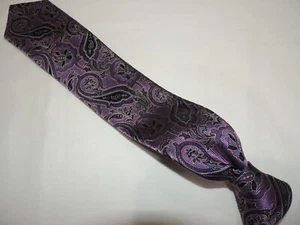 Nordstrom Men's Shop Woven 100% Silk Men's Purple Paisley Necktie TIE. - Picture 1 of 7