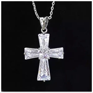 Made With Swarovski Crystals The Pheby Cross Necklace S1 - Picture 1 of 5