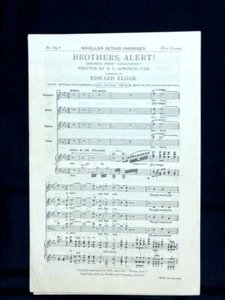 "Brüder, Alarm!" Edward Elgar für SATB Chor (1919). - Bild 1 von 1
