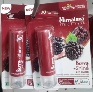 2 X Himalaya Herbal BERRY SHINE Lip Care Lip Balm- Naturally Glossy & Soft Lips - Picture 1 of 2