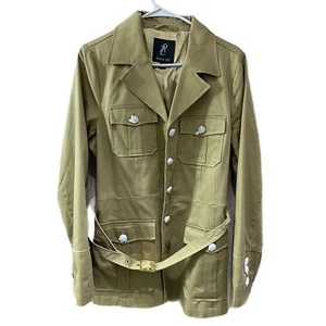 Rachel Zoe Women’s Medium Solid Light Olive Long Sleeve Belted Trench Coat NEW - Picture 1 of 6
