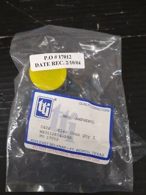 New, Amphenol, MS3112E14-19P, Conn Circular PIN 19 POS Solder ST Box Mount 19  - Image 1 of 2