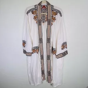Johnny Was Cardigan Womens 2X Embroidered Floral Boho Kimono Sweater Long Plus - Picture 1 of 14