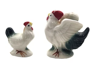 Huhn Hahn Vintage Set Bauernhaus Dekor Miniatur Figuren Küche 2" & 1,5" - Bild 1 von 8