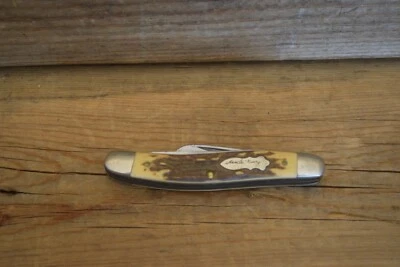 Navaja de Bolsillo De Colección Tío Henry Schrade Marrón Mango de Hueso Plantillado Acero Inoxidable Hu Foto 1 de 4