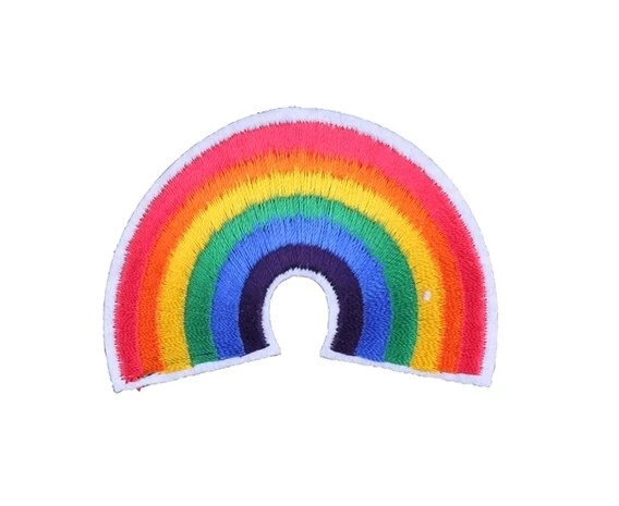 Iron or Sew On Embroidered Patch Rainbow LGBT Gay Pride NHS Hero 6.5 x 4.5 cm - Image 1 of 1