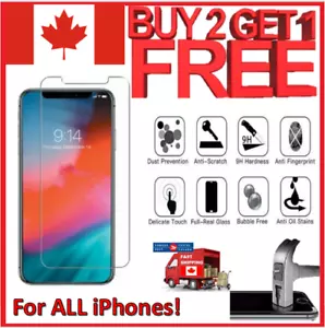 3-Pack Screen Protector Apple Iphone Tempered Glass Pro 13 Max 12 11 XR XS Plus - Picture 1 of 7