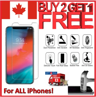 3-Pack Screen Protector Apple Iphone Tempered Glass Pro 13 Max 12 11 XR XS Plus - Image 1 of 4