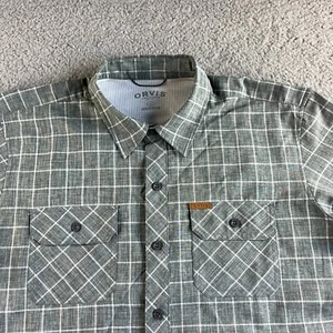NUEVA Camisa Orvis Para Hombres Grande Gris Cuadros Abotonada Pesca Viaje Trabajo Informal - Imagen 1 de 8