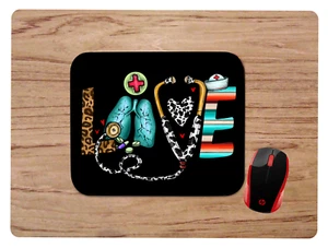 Tapis de souris tapis de bureau pour PC design d'infirmière amour cadeau - Photo 1/1