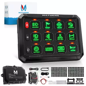 MICTUNING P1s Green 12 Gang 5" Switch Panel, Multifunction Touch Toggle Switch - Picture 1 of 24