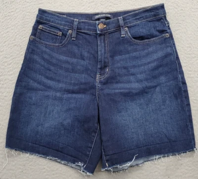 Pantalones Cortos Calvin Klein Jeans Rpreve Para Mujer Azul Denim Bolsillos Tiro Alto Frente Plano Foto 1 de 4