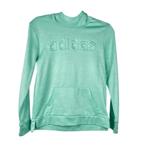 Sz XL (16) Girl’s Adidas Mint Green Embossed Long Sleeve Hoodie $40 MSRP - Picture 1 of 8