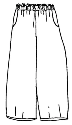 Flax Floods Small Fits Medium Chambray pale blue w white Flowy wide leg Linen - Image 1 of 4