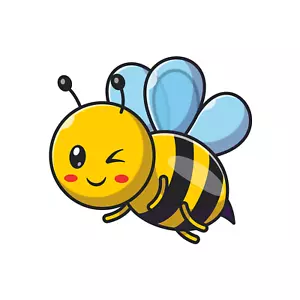 2x Happy Bumble Bee Aufkleber - lustige Vinyl-Aufkleber für Fenster & Stoßstangen - Bild 1 von 1