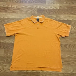 Adidas Men's Climalite Orange Fine Poly Spandex Golf Polo Shirt XXL 2XL - Picture 1 of 5