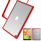 For iPad 10.2  2020 2019 2021 Case Clear TPU Impact Resistant Bumper Cover Red
